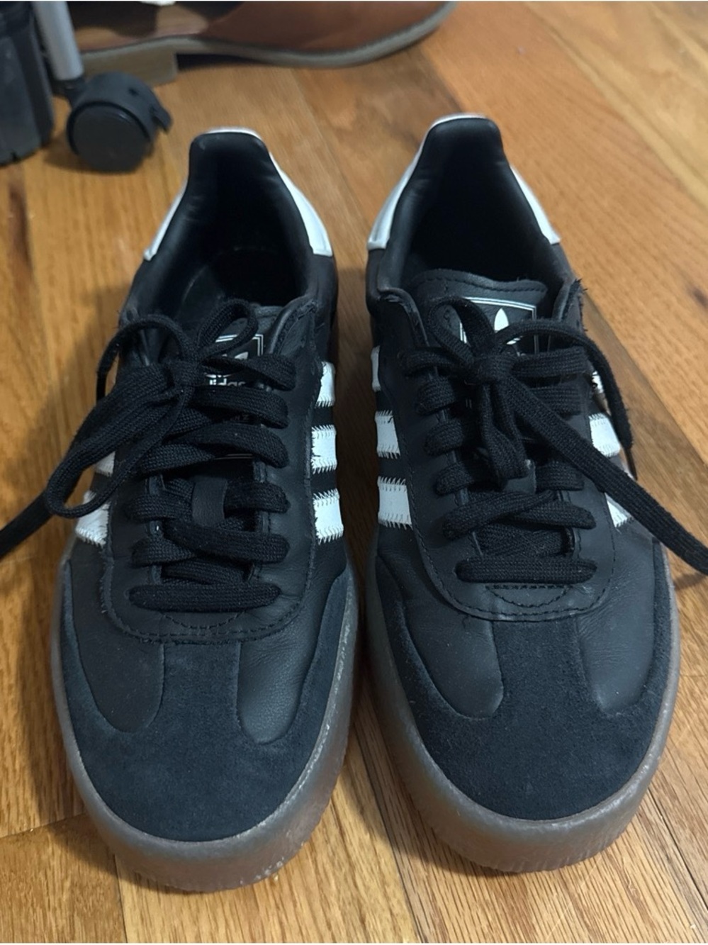 adidas zamba Women's Black and White Low-Top Sneakers